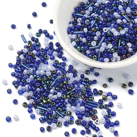 Opaque & Transparent Inside Colours Glass Seed Beads SEED-YW0002-17G-1