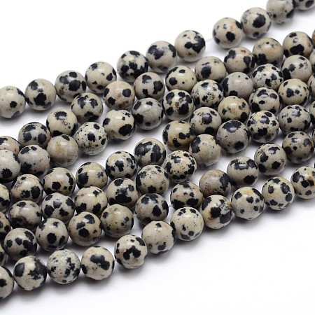 Natural Dalmatian Jasper Round Bead Strands X-G-J303-19-4mm-1
