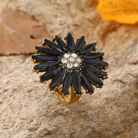 Alloy with Glass Finger Rings for Women OX7798-3-1