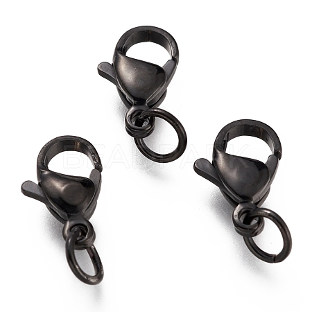 304 Stainless Steel Lobster Claw Clasps Ion Plating(IP) STAS-G240-01D-EB-1