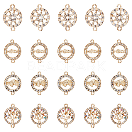 DICOSMETIC 56Pcs 4 Styles Alloy Crystal Rhinestone Connector Charms FIND-DC0003-57-1
