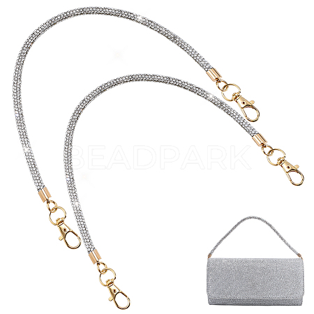 2Pcs Alloy Rhinestone Round Cord Bag Handles AJEW-PH0007-73A-1