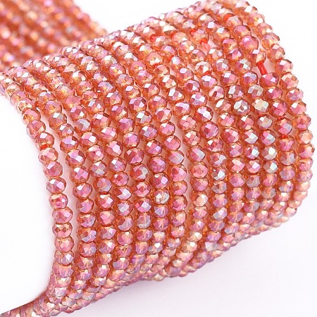 Electroplate Glass Beads Strands EGLA-F149-FR-01-1