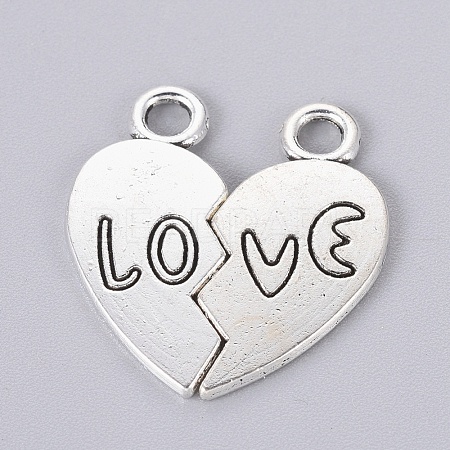 Valentines for Him Gift Ideas Tibetan Style Alloy Pendants X-TIBEP-A124084-AS-FF-1