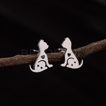 Stainless Steel Small Animal Stud Earrings for Women PW-WG5B49B-14-1