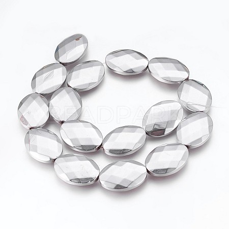 Electroplated Non-magnetic Synthetic Hematite Beads Strands G-P392-V02-1