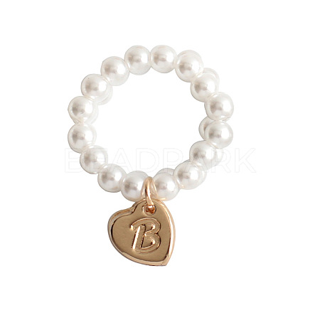 Plastic Imitation Pearl & Alloy Finger Rings FS-WG241E1-02-1