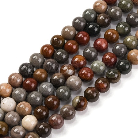 Natural Picture Jasper Beads Strands G-H037-A01-01-1