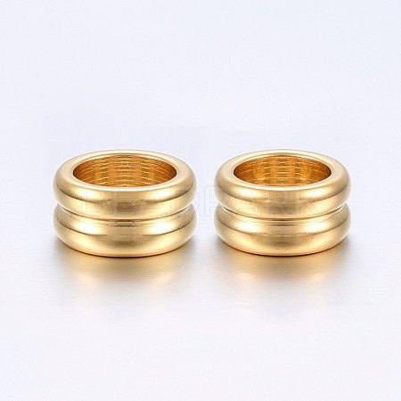 304 Stainless Steel Grooved Beads STAS-E436-13G-1