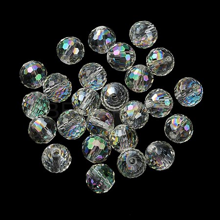 Half Rainbow Plated Glass Beads EGLA-P059-02A-HR03-1