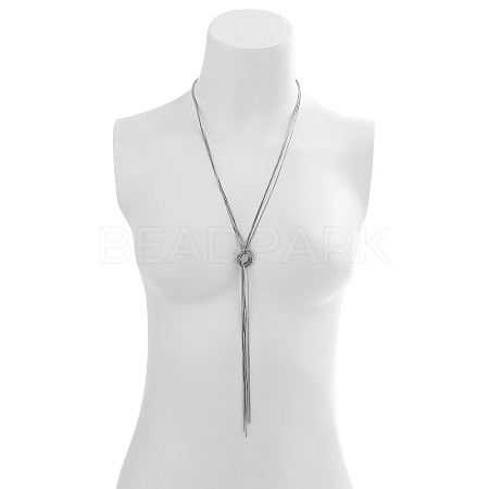 Brass Snake Chains Lariat Necklaces WG418B2-16-1