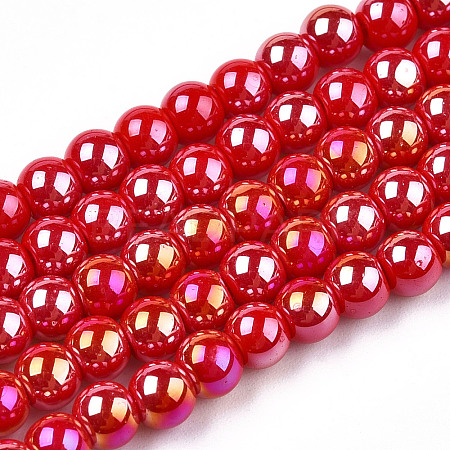 Electroplate Opaque Glass Beads Strands LS-GLAA-T032-P4mm-AB04-1