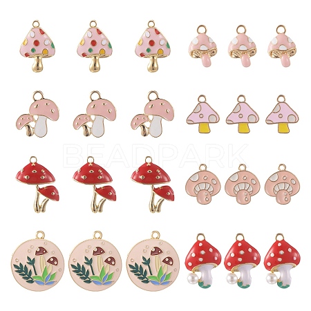 48Pcs 8 Style Alloy Enamel Pendants ENAM-SC0003-76-1