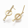 Brass Stud Earring Findings KK-R132-059-NF-2