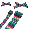 2Rolls 2 Styles Stripe Pattern Printed Polyester Grosgrain Ribbon OCOR-TA0001-37L-2