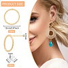 BENECREAT 20Pcs Brass Textured Ring Stud Earrings for Women KK-BC0009-23-2