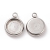 Tarnish Resistant 304 Stainless Steel Pendant Cabochon Settings X-STAS-K202-03C-P-4