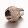 Textured 304 Stainless Steel Column Magnetic Clasps with Glue-in Ends STAS-I045-11RG-2