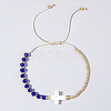 Vintage Bohemian Cross Shell & Glass Bead Braided Bracelets LJ7242-4-1