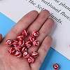 Opaque Striped Acrylic Beads MACR-S373-27D-01-7