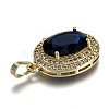 Golden Plated Brass Micro Pave Clear Cubic Zirconia Pendants ZIRC-F123-02K-2