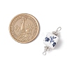 Handmade Flower Printed Porcelain Cube Links PALLOY-JF03965-02-2