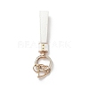 Microfiber & Zinc Alloy & Crystal Rhinestone Keychain KEYC-G062-01D-3