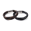 Microfiber Leather Cord Triple Layer Multi-strand Bracelet with 304 Stainless Steel Magnetic Buckle for Men Women BJEW-G658-03P-1