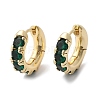 Green Cubic Zirconia Hoop Earrings EJEW-C022-08G-4