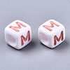 Opaque White Acrylic Beads SACR-R252-02M-2