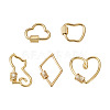 5Pcs 5 Styles Brass Screw Carabiner Lock Charms KK-FW0001-12-2