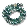 Electroplated Natural Agate Beads Strands G-B191-A07-10mm-09-4