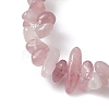 Natural Rose Quartz Chips Beaded Stretch Bracelets for Women BJEW-JB10046-15-3