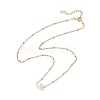 Round Natural Cultured Freshwater Pearl Pendant Necklaces X-NJEW-JN04966-4