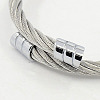 Tarnish Resistant Trendy 304 Stainless Steel Torque Bangles for Men BJEW-L088-02-2