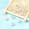 Polymer Clay Rhinestone European Large Hole Beads with Silver Color Plated Brass Cores FPDL-R002-15-5