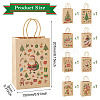 8Pcs 8 Styles Christmas Theme Printed Kraft Paper Bags with Handles ABAG-TA0001-59-3