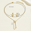 Sweet and Simple 201 Stainless Steel Heart Tassel Stud Earrings & Necklaces Set for Women EJ7179-2