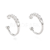 Brass Micro Pave Clear Cubic Zirconia Cuff Earrings Sets EJEW-I249-19P-2