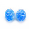 Striped Handmade Lampwork Beads LAMP-T010-01-2