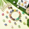 UV Plating Sport Theme Opaque Acrylic Beads OACR-CJC0019-005-6