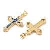 Brass Micro Pave Clear Cubic Zirconia Pendants KK-S048-06G-2
