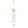 Glass Teardrop/Star Pendant Decorations HJEW-JM01170-1