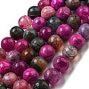 Faceted Natural Dragon Veins Agate Beads Strands G-F447-12mm-I05-2