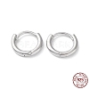 Rhodium Plated 925 Sterling Silver Huggie Hoop Earrings EJEW-K258-19A-P-1