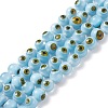 Handmade Evil Eye Lampwork Round Bead Strands LAMP-L055-8mm-22-1