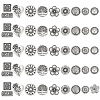 80Pcs 10 Styles 1-Hole Alloy Shank Buttons BUTT-ME0001-05-1