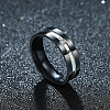 Valentine's Day Gifts Titanium Steel Cubic Zirconia Couple Rings For Men RJEW-BB16425-9-5
