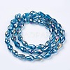 Electroplate Glass Beads Strands X-EGLA-D015-15x10mm-31-1