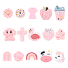 15Pcs 15 Styles Food Grade Eco-Friendly Silicone Focal Beads SIL-YW0001-51-1